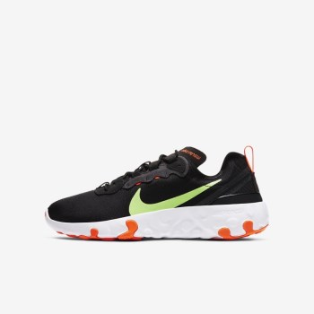 Nike Renew Element 55 - Nagyobb Gyerek Utcai Cipő - Fekete/Narancssárga/Sötét Szürke/Zöld